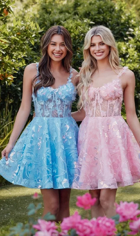 Sheer-Corset Short Butterfly Hoco Dress JT917A Pencil Office Professional