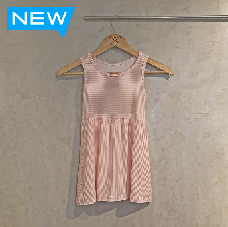 Stripes Small Pink Kid's Dress Tunics Fashionable chic