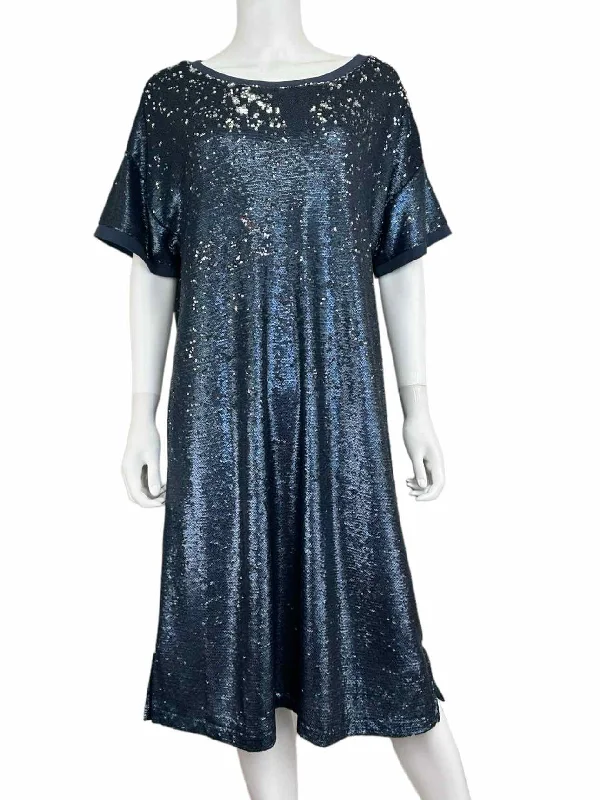 moulinette soeurs NWT Blue Sequined Cocktail Dress Size XL Tunics Distressed trendy