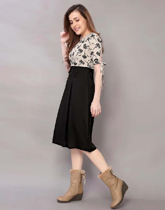 Black A-line Dress Tunics Seasonal trendy