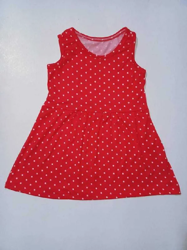 Polka Dot Red Kid's Dress empire Waist empire