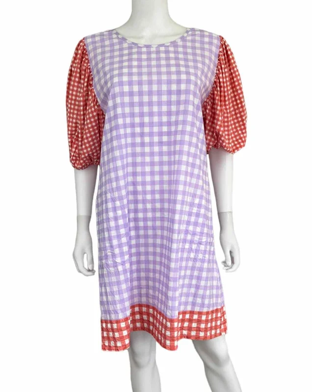 OLIPHANT Gingham Print Casual Dress Size L Tunics Fashionable chic