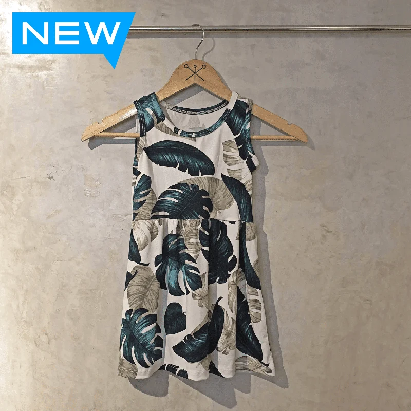Monstera Plant White Kid's Dress Tunics Sophisticated sleek