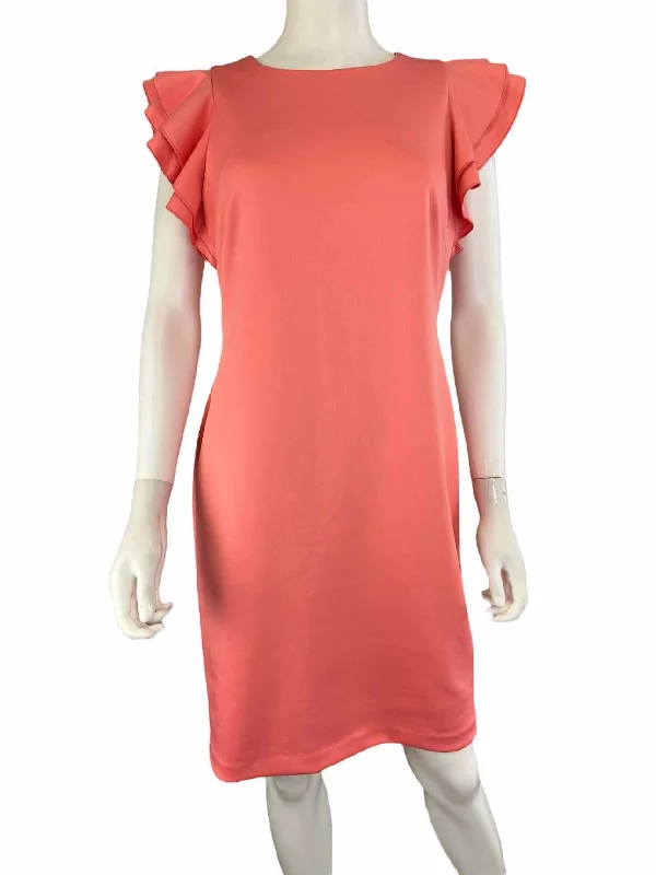 Tommy Hilfiger Peach Knee Length Pencil Dress Size 8 Tunics Wedding white