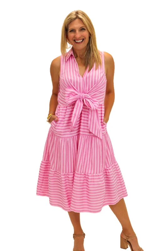 Lost In Love Midi Striped Dress, Pink Tunics Corduroy durable