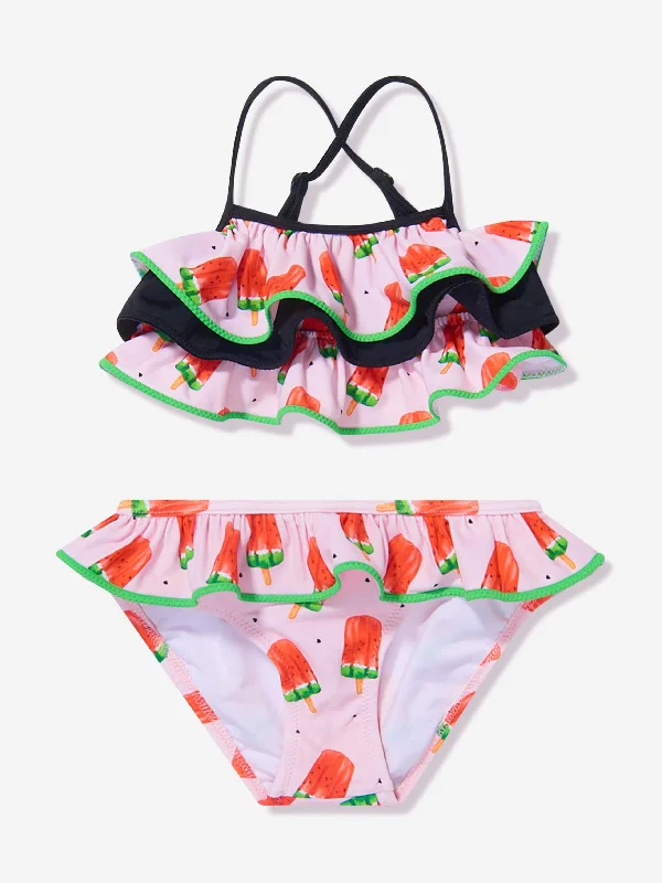 Nessi Byrd Girls Frilly Tedi Bikini in Multicolour Bikini with mesh sides, Sexy, Trendy, Chic
