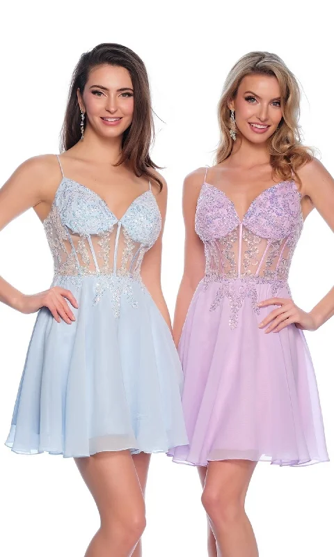 Dave &  Johnny Short Chiffon Hoco Dress 11789 Tunics Leisure comfortable