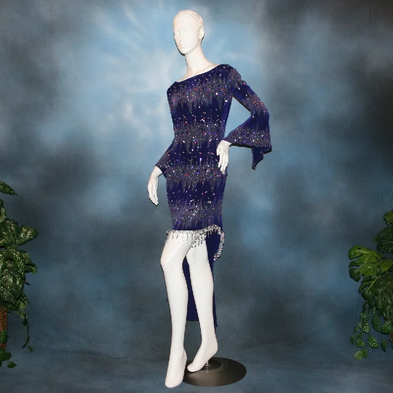 Purple Latin-Rhythm-Tango Dress-High Voltage Tunics Velvet soft