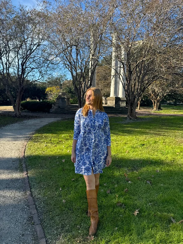 Juliette Dress Blue Canton Tunics Solid Classic