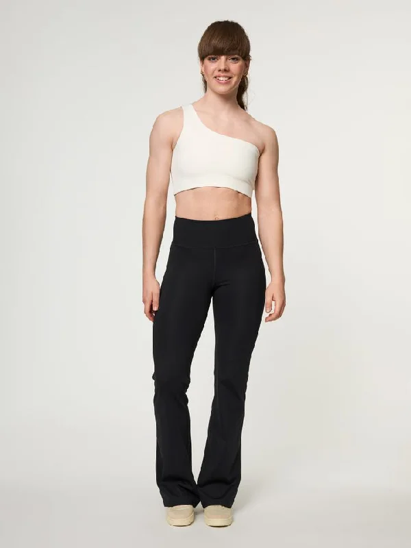 Girlfriend Collective Rib Flare Legging - Black Cozy Yoga Compression Leggings