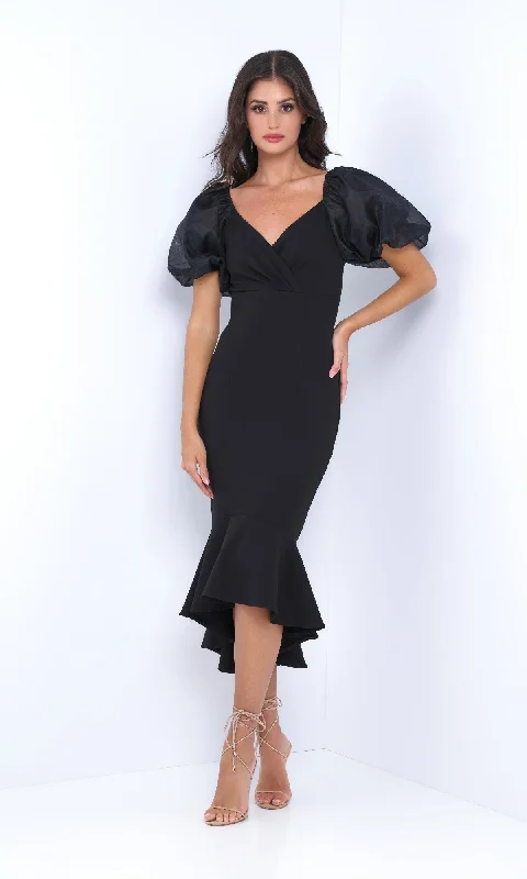 Velvi Short Sleeve Midi Semi-Formal Dress Diana Tunics Trendy modern