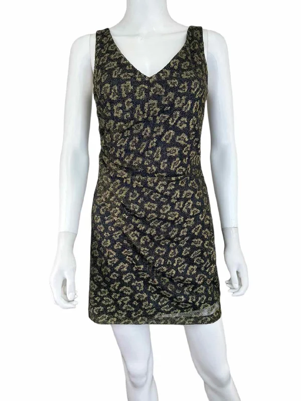 David Meister Gold Lace Dress Size 4 empire Waist empire