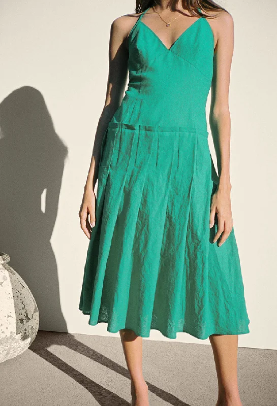 Lelia Dress Emerald Shift Classic Vintage