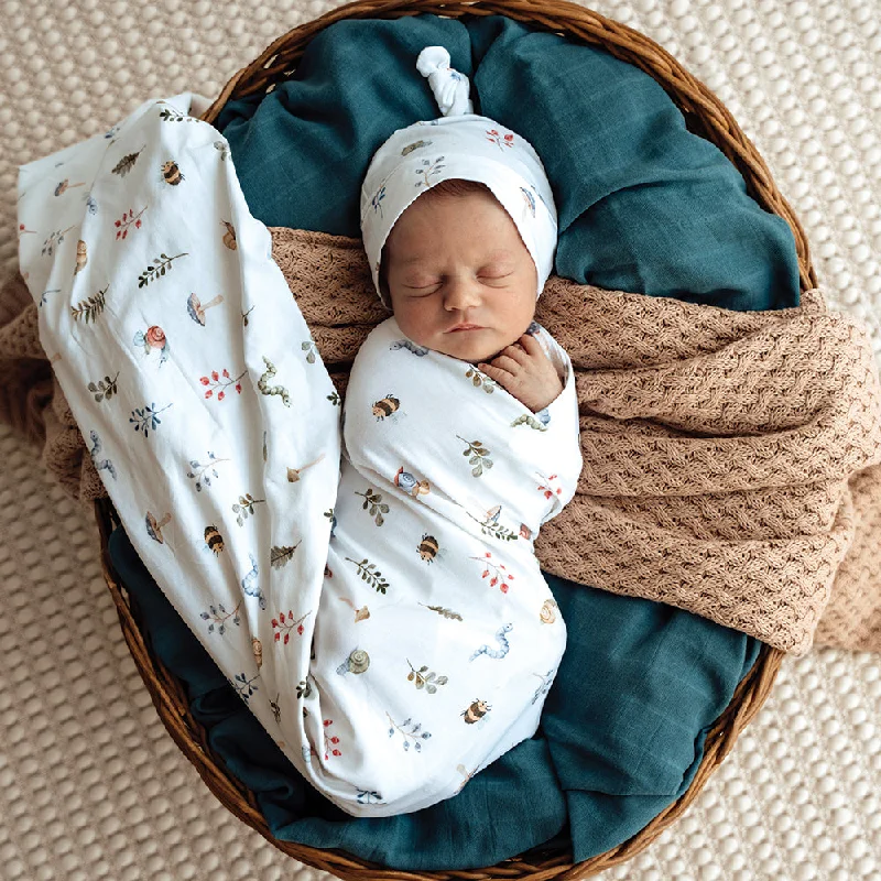 Garden Friends Organic Jersey Wrap & Beanie Set Branded Jersey Tee