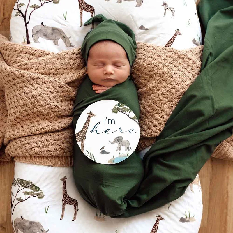Olive Jersey Wrap Green Birth Announcement Set Exclusive Jersey Tee