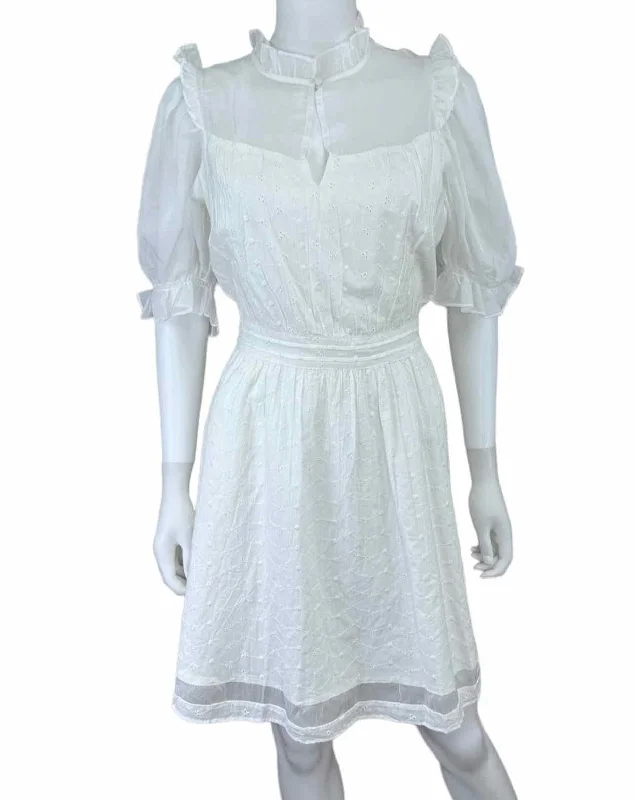 French Connection NWT White Eyelet Dress Size 10 Tunics Sale discount