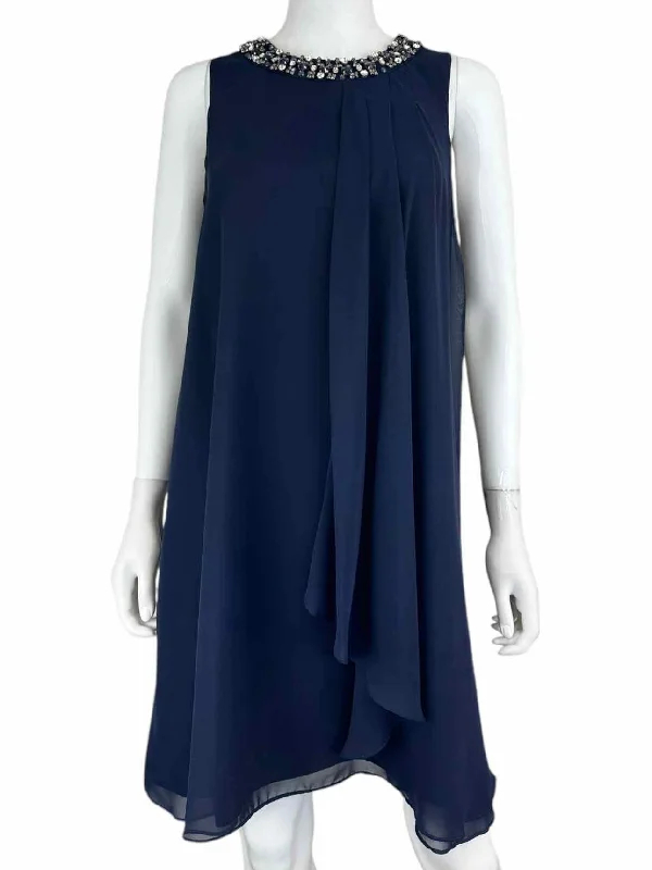 VINCE CAMUTO Embellished Blue Cocktail Dress Size 8 Tunics Sophisticated sleek