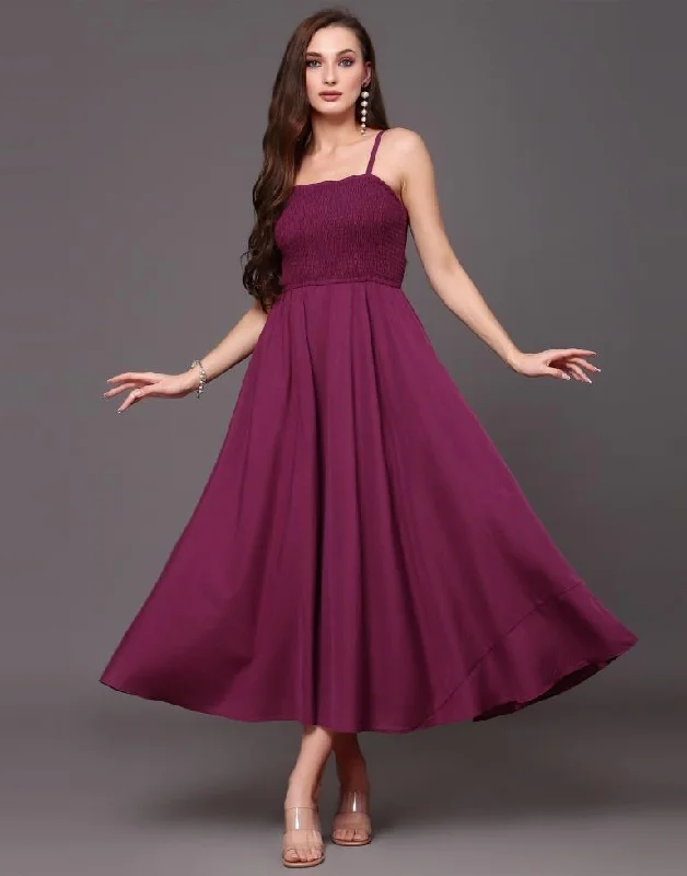 Wine Asymmetric Fit & flare Dress Tunics Print Colorful