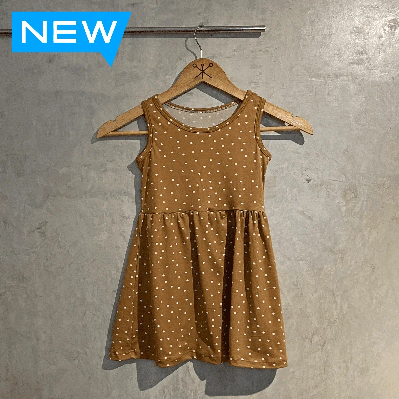 Polka Dot Caramel Kid's Dress Tunics Luxurious high-end
