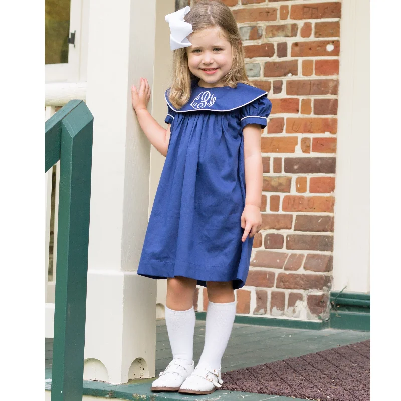Classic Navy Float Dress Tunics Chic fashionable