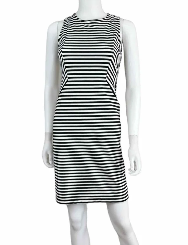 BANANA REPUBLIC Black Striped Dress Size 0P Tunics Yoga stretchy