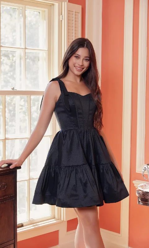 Shoulder-Tie Short Lace-Up A-Line Hoco Dress T869 Tunics Sale discount