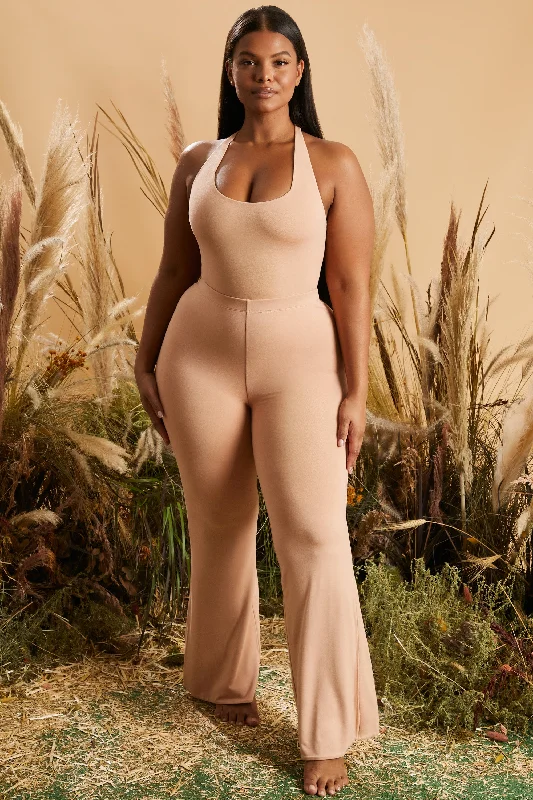 Figure You Out Split Hem Leggings in Tan Comfortable Classic Yoga Leggings