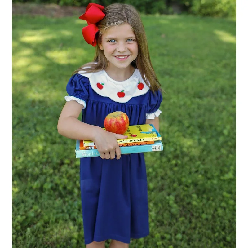 Embroidered Apple Knit Dress Tunics Fashionable trendy