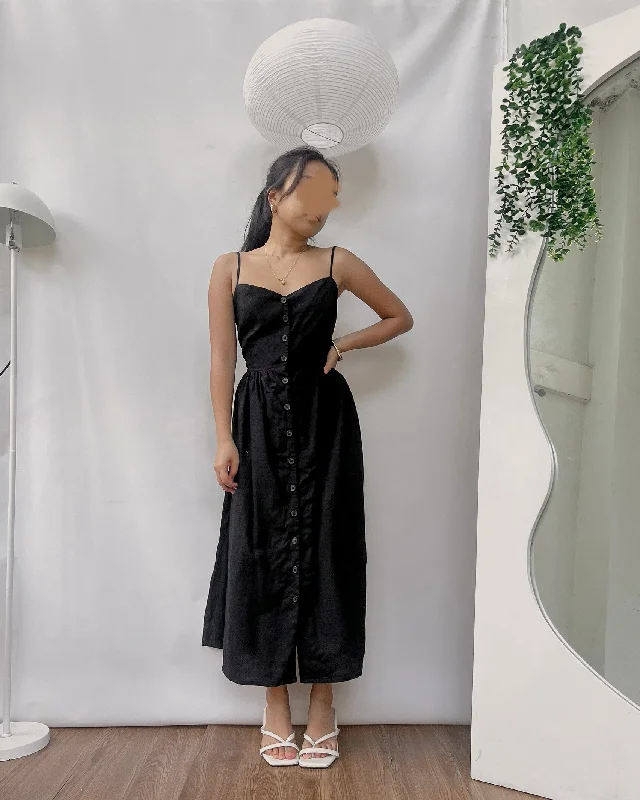 H&M black button down spaghetti strap dress Tunics Canvas sturdy
