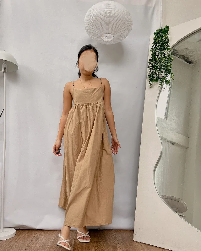 brown babydoll dress Tunics Leisure comfortable
