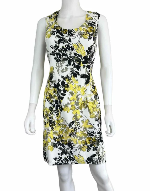 Ann Taylor NWT Yellow Floral Dress Size 10 Petite Tunics Yoga stretchy