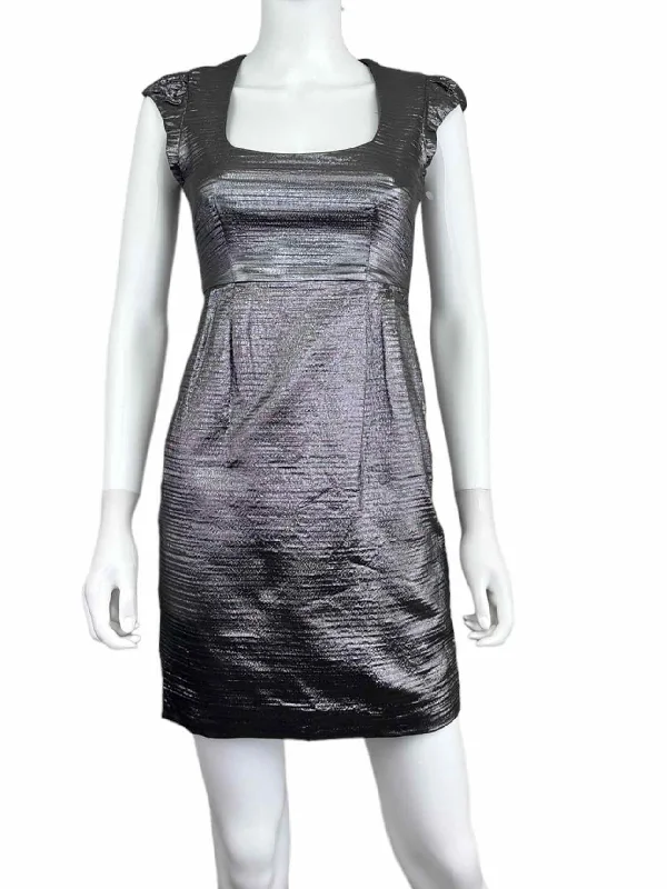 French Connection NWT Silver Princess Helen Cap Sleeve Dress Size 0 Tunics Favorite customer