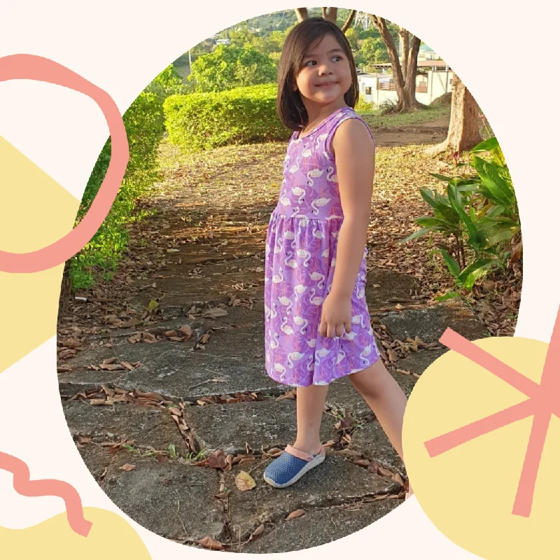 Flamingo Purple Kid's Dress Tunics Sophisticated sleek