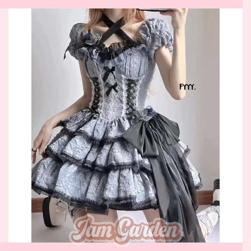 Princess skirt ballet tutu skirt sweet jacquard lace cake skirt linen skirt natural