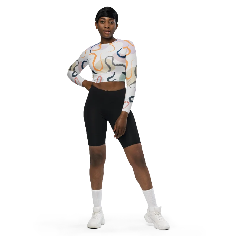 Recycled long-sleeve crop top Anti-Shrink Durable Soft