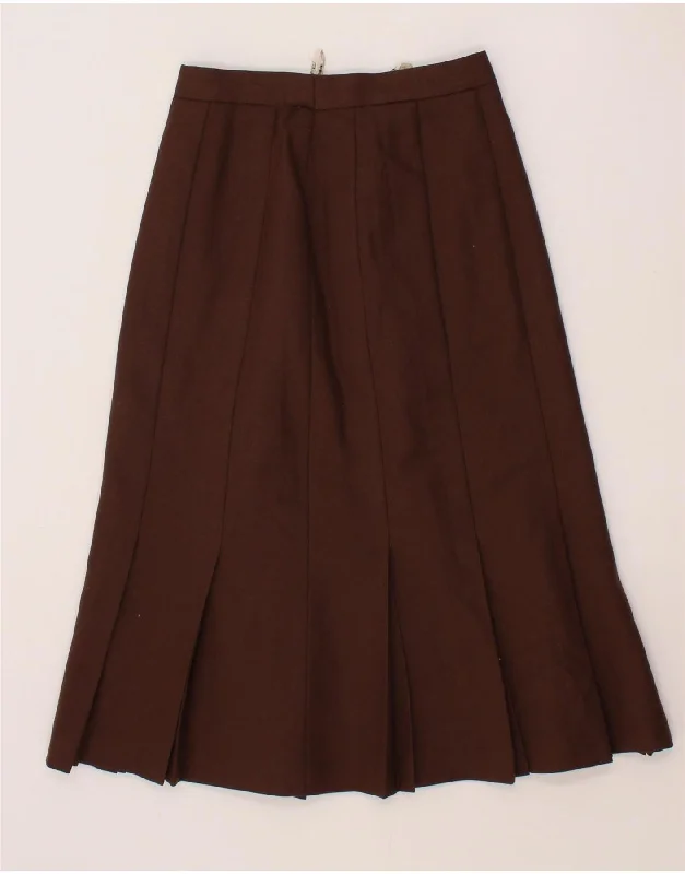 GOR'RAY Womens A-Line Skirt UK 12 W28 Medium Brown New Wool linen skirt light